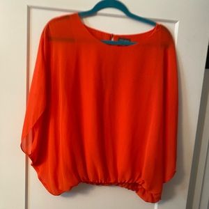 Vince Camuto Orange Short Sleeve Blouse
